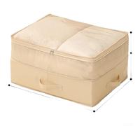 Boîte de rangement pliable avec housse transparente - Grande capacité - En sergé - Rangement sous le lit - 50 x 40 x 15 cm - Pour vêtements, couettes (B)
