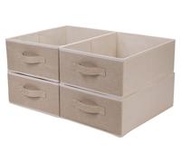 Boîte de rangement pliable, insert pour cubes de rangement Kallax, boîtes de rangement pour la chambre et le salon, beige (4)