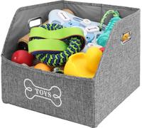 Boîte de rangement pliable pour jouets de chien – Organiseur avec poignées – pour jouets et vêtements de chien – Boîte pour accessoires de chien – Panier de rangement