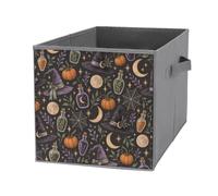 Boîte De Rangement Pliable Tissu, 3D Halloween (Chapeau magique,1 pièces) | Deux Poignées Panneau Amovible, Anti-Rayures Pliable Gain de Place Ranger Vêtements Livres Serviettes