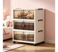 Boîte de rangement pliante à 3 niveaux avec couvercle et roulettes. Boîtes de rangement empilables pour chambre, salon et cuisine