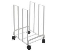 Boîte de Rangement Portable en métal et Carton, avec roulettes, 3 étagères et séparateurs pour Un accès Facile. Blanche, 30 x 25 x 43 cm - idéale pour la Maison et Le Bureau.