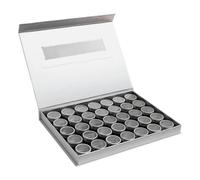 Boîte de rangement portable pour nail art avec 35 petits récipients en aluminium et inserts en mousse rigide robuste, boîte à ongles de voyage