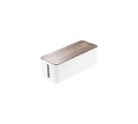 Callstel Boîte de rangement pour multiprise - Aspect bois de noyer - 39 cm