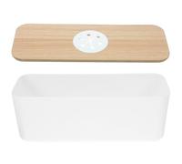 Boîte de Rangement pour Câbles D’Ordinateur, Petite, Ronde, Blanche | ABS et Bois, Résistance à Chaleur L’usure, Bureau ou Hôtel, Cache Prise Électrique Pratique