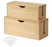 Boîte de rangement pour câbles, système d'organisation pour câbles, cache-prises, lot de 2