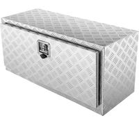 Boîte de rangement pour camion, 36"×14"×16" Boîte de rangement pour pick-up, boîte à outils robuste en aluminium diamanté avec serrure et clés, boîte de rangement étanche pour remorque avec loquet à p