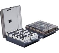 Boîte de rangement pour cartes de visite - Organiseur Porte-cartes de crédit - Capacité de 1000 cartes avec intercalaires A-Z - Gris