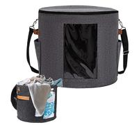 Boîte de rangement pour chapeau surdimensionné, 48 cm de diamètre x 45 cm - Grand rangement pour chapeaux - Boîte de rangement portable pour chapeau avec housse anti-poussière, organisateur de tableau