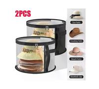 Boîte de rangement pour chapeaux, seau, anti-poussière, grande capacité, organiseur rond pliable pour