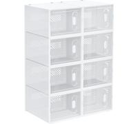 Boîte de rangement pour chaussures, design compact, structure empilable, 28 x 36 x 21 cm, 8 unités