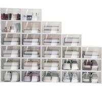Boîte de rangement pour chaussures, design empilable, matériaux durables, 24 pièces