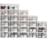 Boîte de rangement pour chaussures, design empilable, rangement sans poussière, 24 pièces