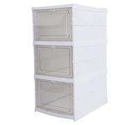 Boîte de rangement pour chaussures, modèle empilable, façade transparente, 3 étages