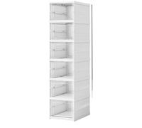 Boîte de rangement pour chaussures, modèle empilable, façade transparente, 6 étages