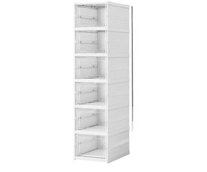 Boîte de rangement pour chaussures, modèle empilable, façade transparente, 6 étages
