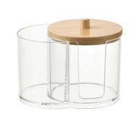 Boîte de Rangement pour Cotons-tiges Support Rond en Coton 3 1 for ipad, Organisateur de bouffées Poudre, boîte Rangement for Coton-Tige, Maquillage, Pot Salle Bain Portable Anti-poussière(Color4)