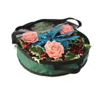 Boîte de rangement pour couronne de Noël avec fermeture éclair et poignée | Sac de rangement pour couronne de vacances pour maison, garage, abri, atelier, grenier, sous-sol, salon, 76,2 cm