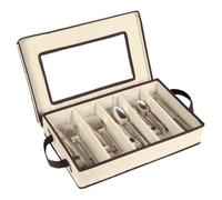 Boîte de rangement pour couverts - Boîte de rangement durable à 5 compartiments avec couvercle amovible et poignées faciles à transporter - Grande capacité pour garder vos couverts organisés et