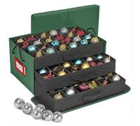 Boîte de rangement pour décorations de Noël avec séparateurs – Capacité pour 72 décorations de 7,6 cm (3 pouces)