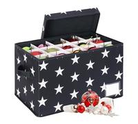 Boîte de Rangement pour décorations de Noël Relaxdays, 30 Boules, H x L x P : 26,5 x 42,5 x 26 cm, Polyester, Carton.