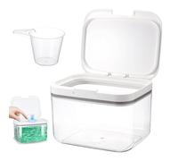 Boîte de Rangement pour Détergent, 2,8L Boite Lessive, Boîte de Rangement pour Poudre à Laver, Rangement Lessive avec Couvercle, Organisateur pour Détergent avec Verre Doseur, pour Salle de Bain