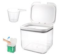 Boîte de Rangement pour Détergent, 4,5L Boite Lessive, Boîte de Rangement pour poudre à Laver, Distributeur de Lessive Liquide,Organisateur pour Détergent avec Verre Doseur, Distributeur Liquide Vaiss