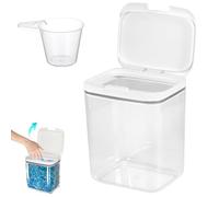 Boîte de Rangement pour Détergent, 5,5L Rangement Lessive, Boîte de Rangement pour poudre à Laver, Récipient pour Poudre à Lessive,Organisateur pour Détergent avec Verre Doseur, Pour Salle de Bain