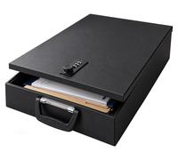 Boîte de rangement pour documents, format DIN A4, coffret à chiffres, avec poignée, couleur noire
