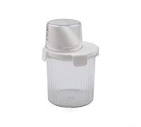 Boîte de rangement pour dosettes de lessive de grande capacité avec pelle - Support hermétique pour l'organisation de la buanderie - Bac en plastique transparent de 1,8 l (rond (800 ml)