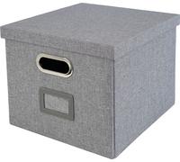 Boîte de rangement pour dossiers suspendus, compatible avec Kallax, format A4, HMF 250473, gris