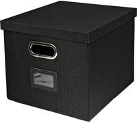 Boîte de rangement pour dossiers suspendus, compatible avec Kallax, format A4, HMF 250473, noir