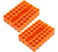 Boîte de rangement pour embouts de tournevis, 33 pièces, support en PVC à tête unique avec bandes en caoutchouc souple pour professionnel portable (2 pièces, orange)
