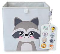Boîte de rangement pour enfants 33 x 33 x 33 cm - Caisse à jouets pliable avec motif animalier - Organisateur pour étagère Kallax - Boîte de rangement pour jouets, livres et peluches dans la chambre d