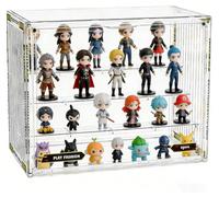 Boîte de rangement pour figurines de collection - Vitrine - 4 niveaux - Protégée contre la poussière - Fermeture magnétique - 36 x 23 x 27 cm - Transparente