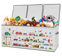 Boîte de rangement pour jouets avec couvercle à charnières et compartiments