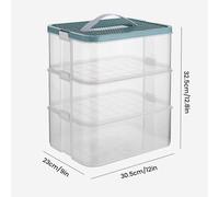 Boîte de rangement pour jouets - Organisateur de jouets - Couvercle intégré pour les blocs de construction - Compartiments amovibles - Plastique PP - Vert