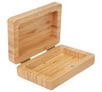 Boîte de Rangement pour la Maison - Porte-Savon en Bambou Fait Main - Porte-Savon en Bois Naturel - Porte-Savon carré en Bambou Naturel