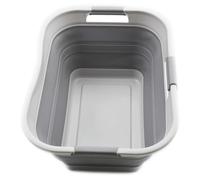 Boîte de rangement pour linge pliable, 30 litres, format pop-up, gris, gain de place