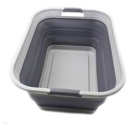 Boîte de rangement pour linge, pliable, type pop-up, grise, 42 litres, 40x30x20 cm