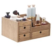 Boîte de rangement pour maquillage avec tiroirs, en bois, couleurs rétro, 1 pièce
