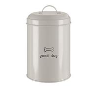 Boîte de Rangement pour Nourriture Premier Housewares Adore Pets avec Mention Clever Cat - Couleur : Naturel - 1,2 litres, Métal, Naturel, 12 Litre