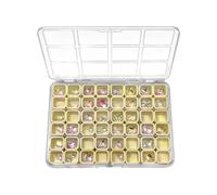 Boîte de rangement pour ongles, étui à bijoux à 48 grilles, récipient de grande capacité avec couvercle transparent, solution de rangement compacte avec construction empilable, système de tri multi-co