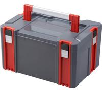 Boîte de rangement pour outils - Coffret de rangement - Boîte empilable - Système d'organisation des outils - Extensible individuellement - 34 litres - Gris