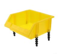Boîte de rangement pour petites pièces en polyéthylène pour outils d'atelier, tri du matériel et configuration de la zone d'assemblage (jaune)