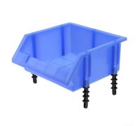 Boîte de rangement pour petites pièces en polyéthylène pour outils d'atelier, tri et configuration de la zone d'assemblage (bleu)