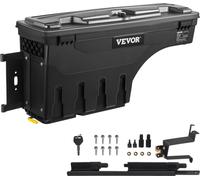 Boîte de rangement pour plateau de camion, couvercle verrouillable, boîte à outils étanche en ABS pour passage de roue, 6,6 gal/20 L, compatible avec Chevrolet Silverado 1500 GMC Sierra 1500 2019-2021