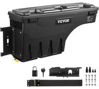 Boîte de rangement pour plateau de camion, couvercle verrouillable, boîte à outils étanche en ABS pour passage de roue, 6,6 gal/20 l avec cadenas à combinaison, compatible avec Tundra 2007-2021, côté
