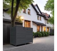Boîte de rangement pour poubelles, habillage pour poubelles de 240 litres en bois traité anthracite, conteneur à déchets, armoire à poubelles, poubelle ADRIA24 (2 tonnes)