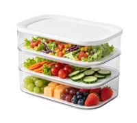 Boîte de rangement pour réfrigérateur avec couvercles, étanche, empilable | Récipient de conservation de fruits pour farine, haricots, salade, tomates, laitue